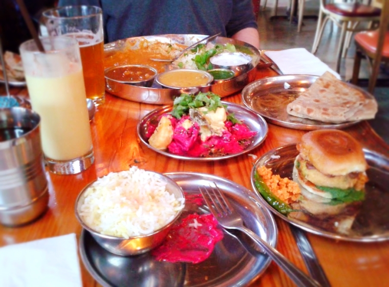 Indian street food at the Bollywood Theater restaurant, Portland, OR
