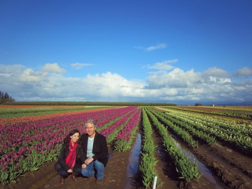 Hubby and I at the tulip farm.